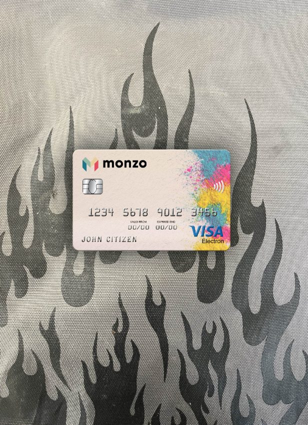 Download United Kingdom Monzo bank visa electron card photolook front Photoshop template